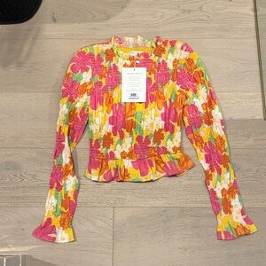 NWT - Sabo Skirt - Floral Long Sleeve Smocked Top